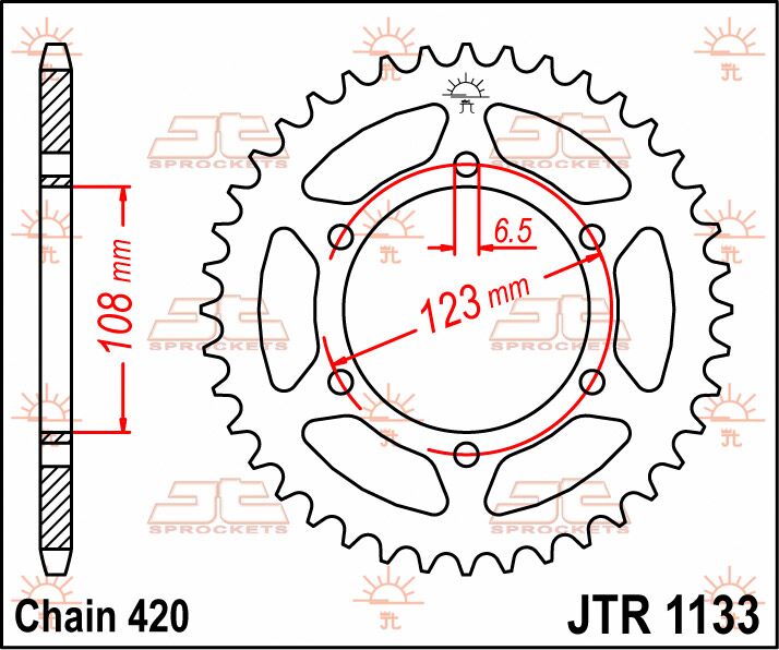 SPROCKET REAR 53T 420