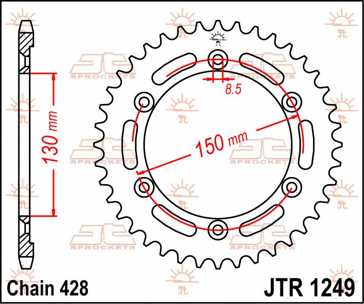 SPROCKET REAR 51T 428