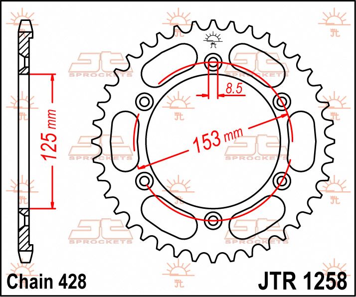 SPROCKET REAR 54T 428