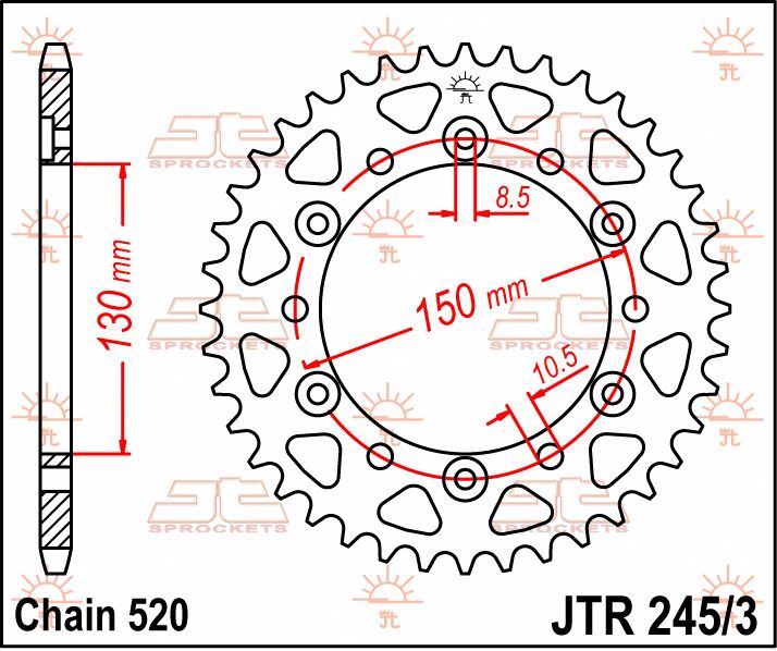 SPROCKET REAR 43T 520