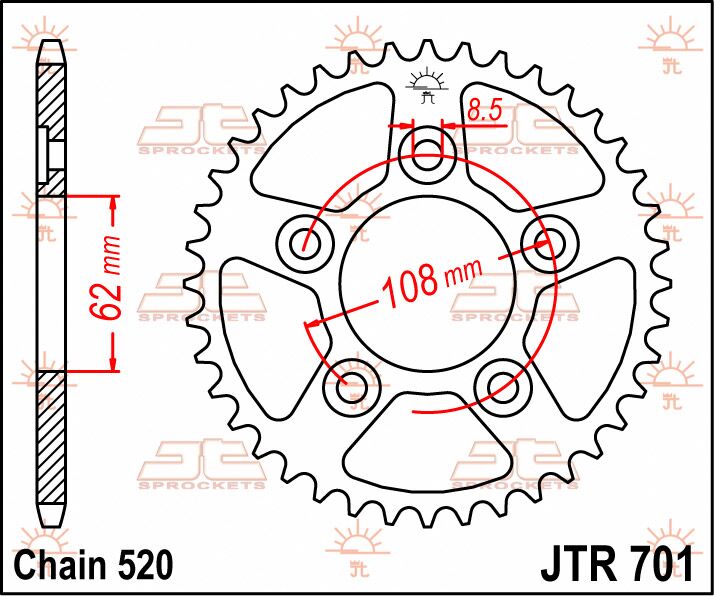 SPROCKET REAR 40T 520