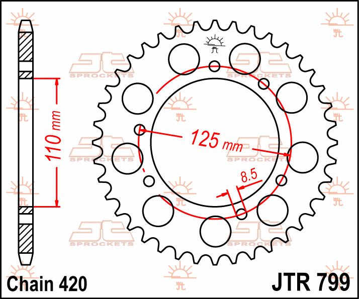 SPROCKET REAR 50T 420