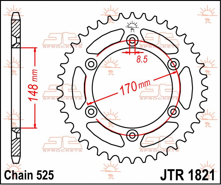 SPROCKET REAR 47T 525