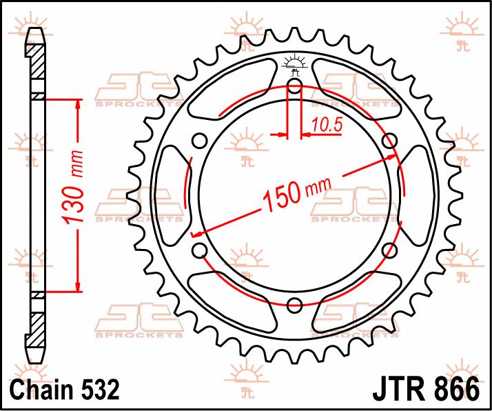 SPROCKET REAR 43T 532