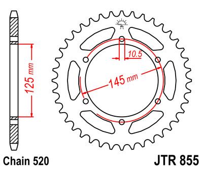SPROCKET REAR 45T 520 BLK