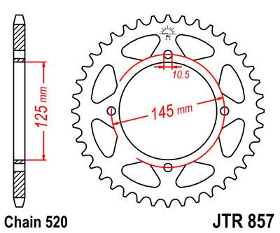 SPROCKET REAR 45T 520 BLK