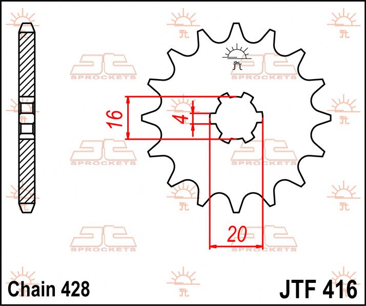 SPROCKET FRONT 14T 428