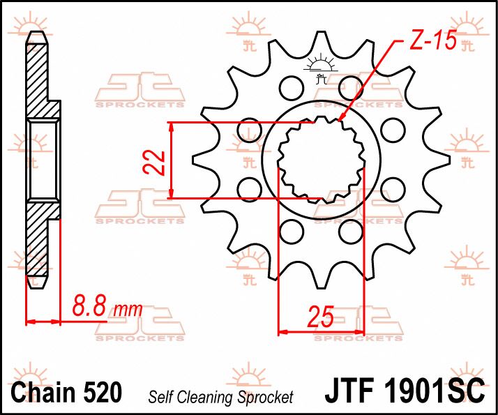SPROCKET FRONT 15T 520 SC
