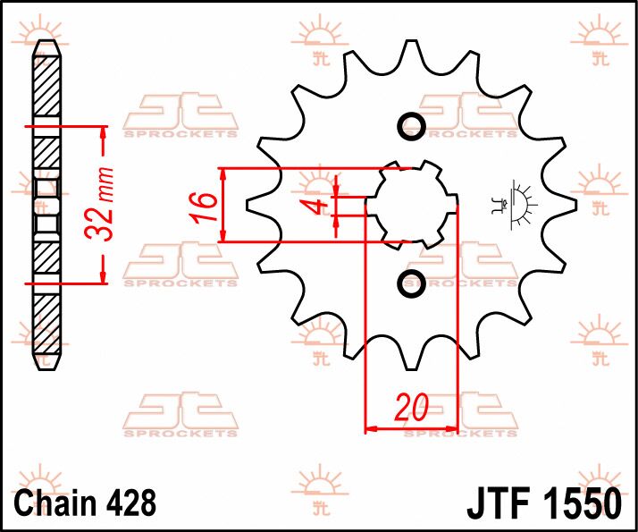 SPROCKET FRONT 14T 428