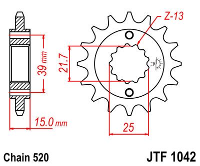 SPROCKET FRONT 15T 520