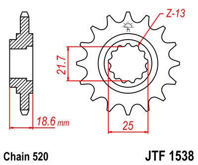SPROCKET FRONT 13T 520