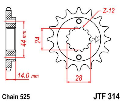 SPROCKET FRONT 16T 525 RU