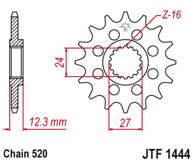 SPROCKET FRONT 16T 520