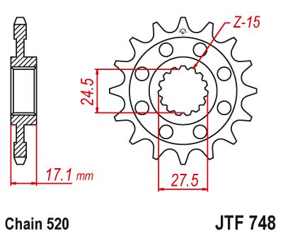 SPROCKET FRONT 15T 520